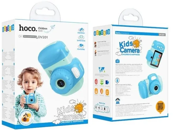 HOCO DV201 Blue Decija kamera 2 IPS LCD, 32 MPx, FullHD, miD,240x320,USB-C,47g Slika 3