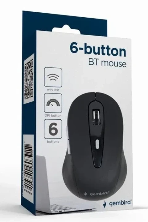 MUSWB-6B-01 Gembird Bezicni BLUETOOTH mis opticki USB 800-1600Dpi black 95mm Slika 5