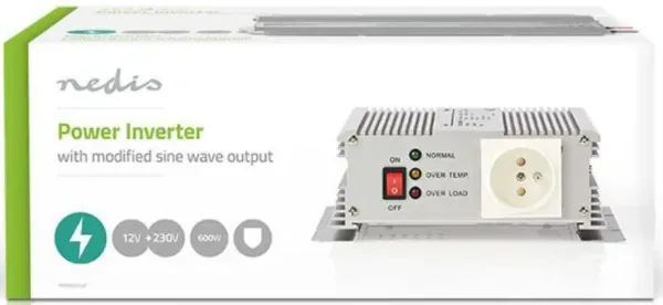 NEDIS PIMS60024E Pretvarac napona sa modifikovanim sinusnim talasom, 24 V DC , 230 V AC 50 Hz , 600 Slika 8