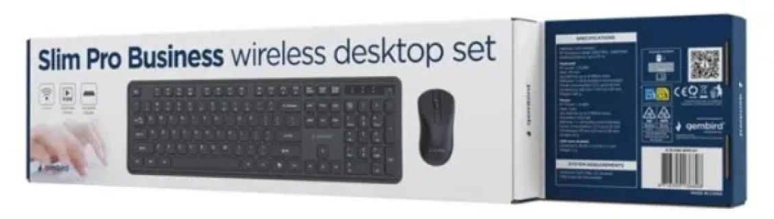 KBS-WPS-01 Gembird Slim Pro Business bežièni desktop set, crna, US raspored Slika 2