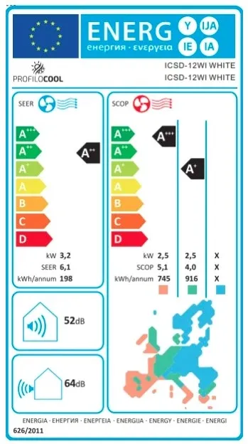 Klima ureðaj PROFILOCOOL ICSD-12WI WHITE 12000BTU A++ Inverter Wifi/Bela/Smile Slika 1