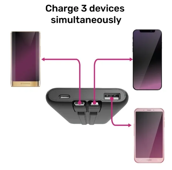 PB10-PD20-LCD-01 Gembird 20 W prenosni punjaè sa brzim punjenjem i integrisanim kablovima, 10000 mAh Slika 9