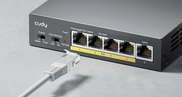 CUDY GS1005P 2.0 Switch Gigabit RJ45 PoE portovi 30 W IEEE 802.3at/af Slika 7