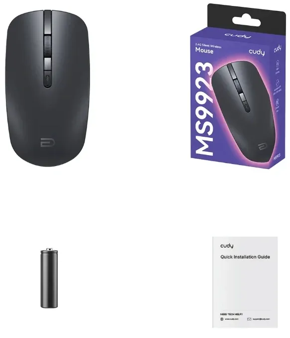 Cudy MS9923 Bezicni mis tihi 2,4GHz, opticki USB 800-1600Dpi Grey, 113mm Slika 3
