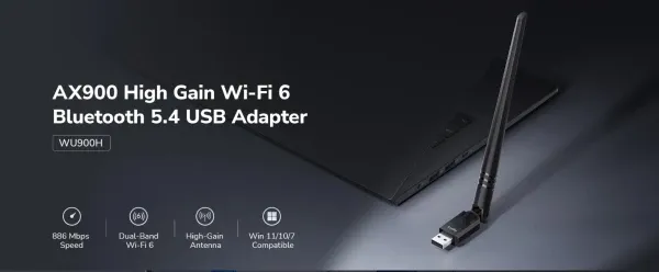 Cudy WU900H,AX900 Wi-Fi 6 Bluetooth 5.4 USB adapter sa visokim pojaèanjem,V1.0, 600 Mbps + 286 Mbp Slika 9