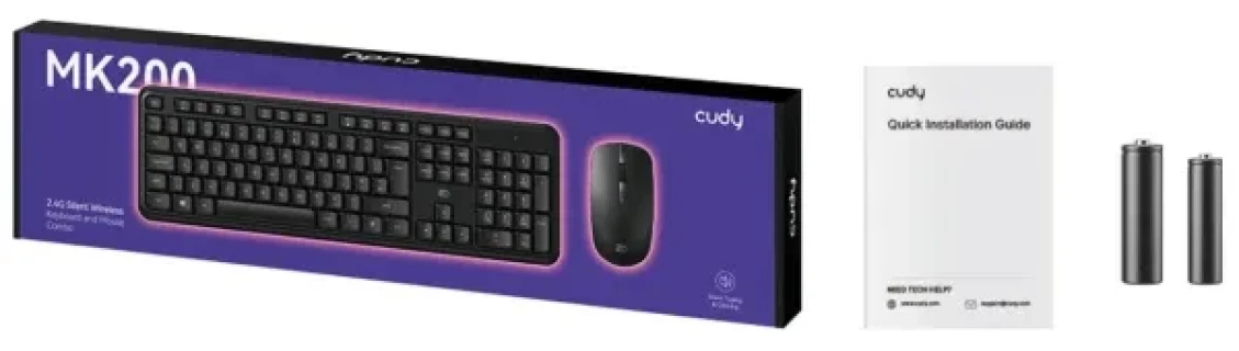 Cudy MK200 Black set mis + tastatura Full size DPI 800 1200 1600 Slika 2