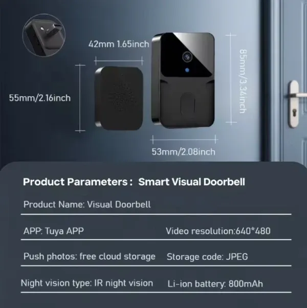 GEMBIRD SMART-FCD-M8, GMB TUYA Video interfon, OLED display, WI-FI bluetooth daljinski interfon Slika 3