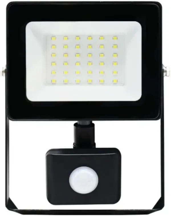 PROSTO LED reflektor sa PIR senzorom 30W 6500K,2500lm,metal,crna Slika 1