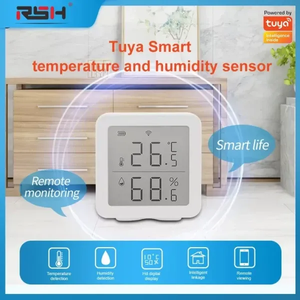 TUYA-SMART-TEMPERATURE-RSH-WiFi-TH03 Gembird WiFi Thermometer Hygrometer Indoor Alexa Tuya Slika 3