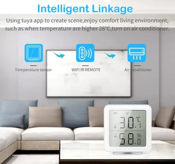 TUYA-SMART-TEMPERATURE-RSH-WiFi-TH03 Gembird WiFi Thermometer Hygrometer Indoor Alexa Tuya Slika 4