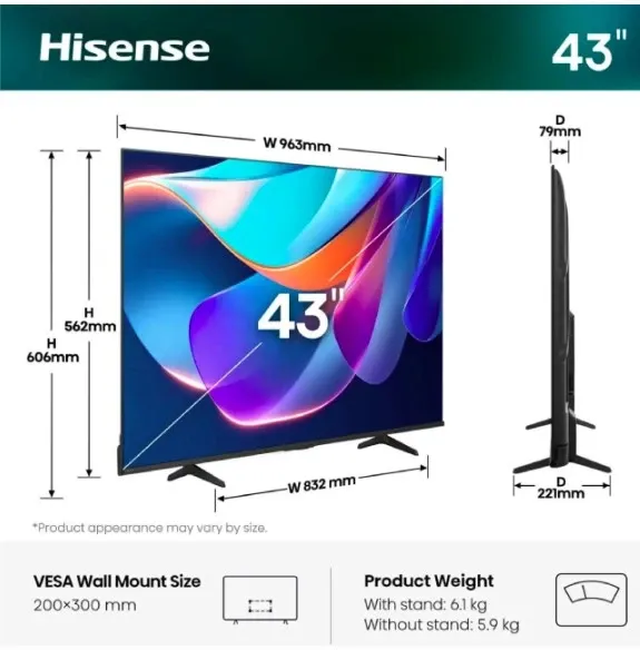 TV HISENSE 43 inca 43E6ST QLED 4K UHD Smart televizor Slika 5