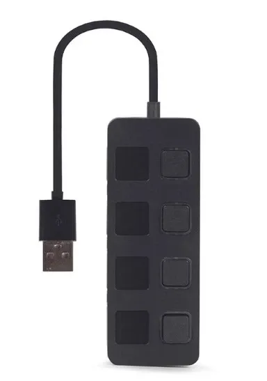 UHB-U2P4-05 Gembird USB 2.0 4-port hub + prekidaci, black Slika 3