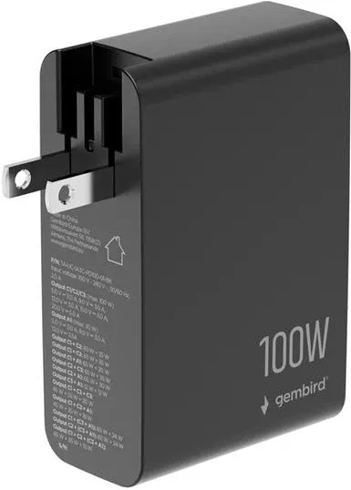 GEMBIRD TA-UC-1A3C-PD100-01-BK USB brzi punjac sa 4 porta Do 100 W Slika 4