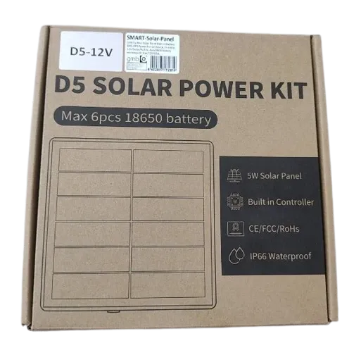 GEMBIRD SMART-Solar-panel GMB 5w, BMS UPS Battery lithium loT 3.2v/5v/6v/9v/12v, max 7.2V/0.5A,Lifepo4 18650 Slika 4