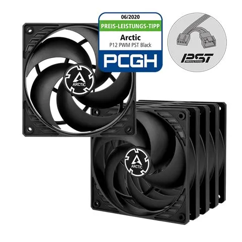 Arctic P12 PWM PST (Black) - 5 Pack Slika 1