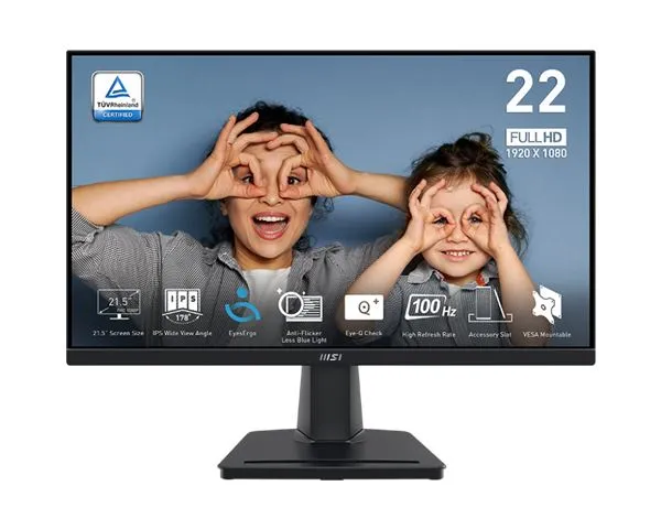 Monitor 22 MSI PRO MP225 Flat FHD IPS 100Hz 1 ms HDMI/VGA- Slika 1