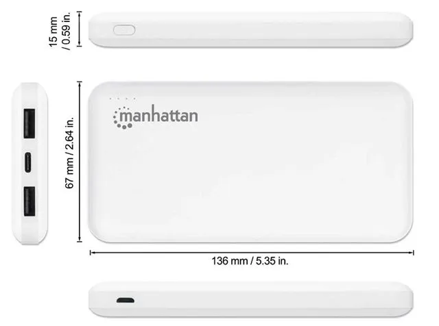 MANHATTAN 10,000 mAh Powerbank Slika 1