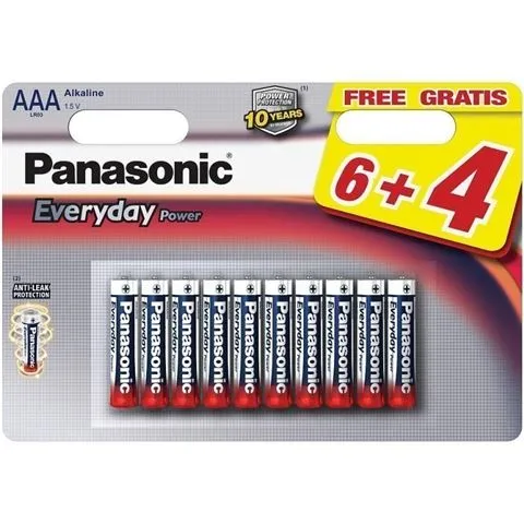 PANASONIC baterije LR03EPS/10BW-AAA 10 kom 6+4F Alkalne Everyday Slika 1