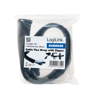 LogiLink  fleksibilna zaštita za kablove sa rajfešlusom 1m x 50mm crna Slika 4
