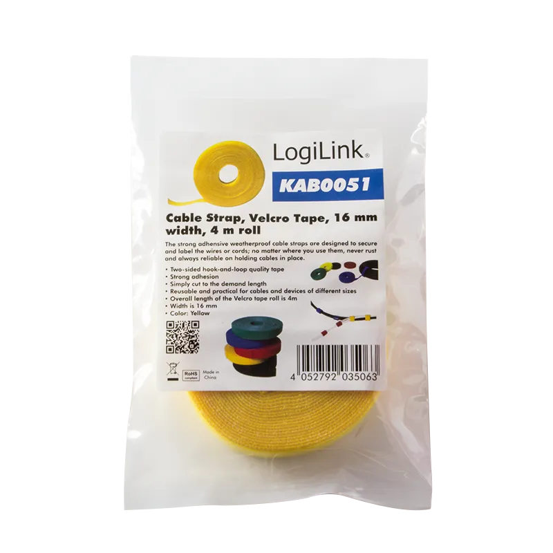 Logilink čičak traka, 4m, 16mm, žuta Slika 3