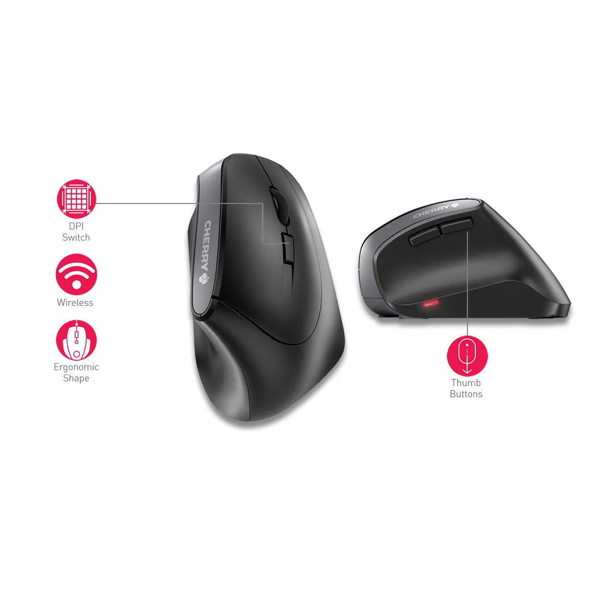 Cherry MW-4500 bežični ergonomski optički miš, crni Slika 5