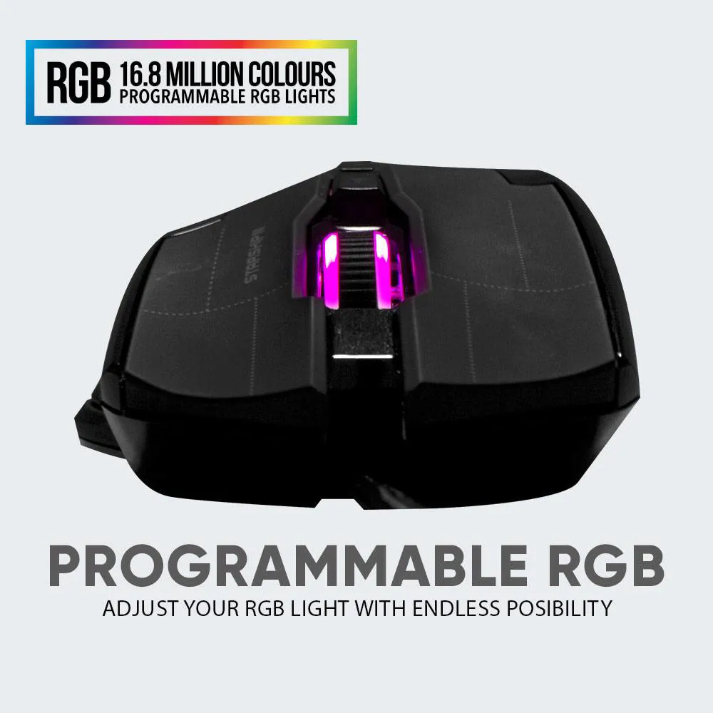 ARMAGGEDDON Starship III RGB NRO-5 Laser USB Gaming Mouse Slika 5