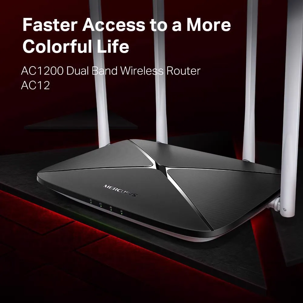 Mercusys AC12 V3.0, 4 x 5dbi, WiFi5 AC1200 Dual Band Wireless Router Slika 4