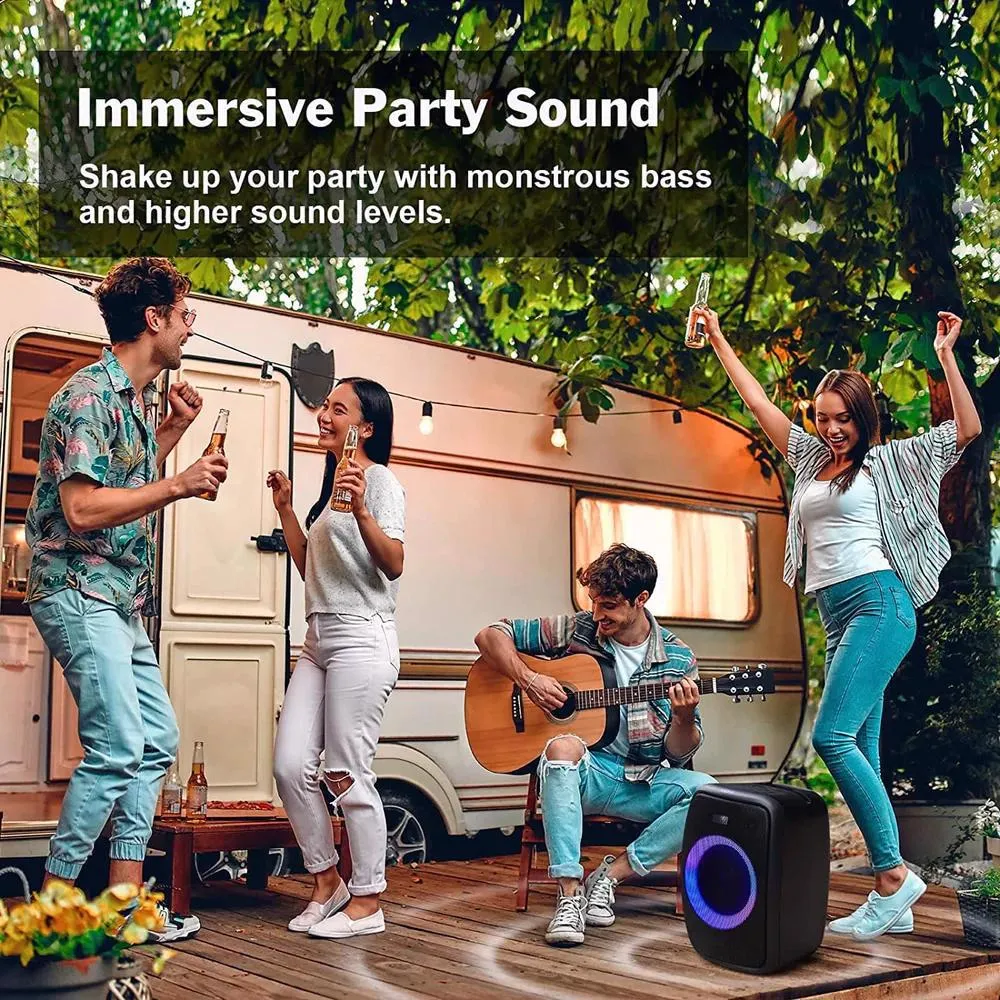 Doss BT zvučnik PartyBoom WB-382 v5.0 IPX5 snaga 70W Led svetla crni Slika 5