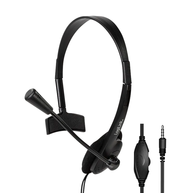 Logilink mono slušalice, povezivanje 3.5mm, mikrofon za call centre Slika 1