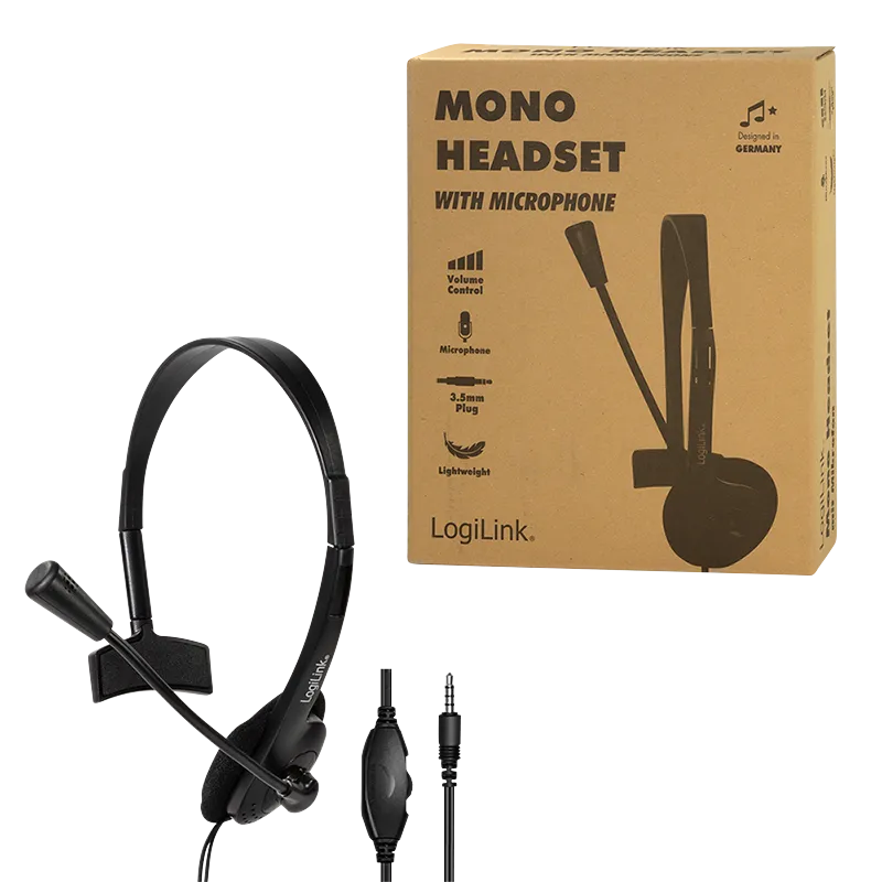Logilink mono slušalice, povezivanje 3.5mm, mikrofon za call centre Slika 6