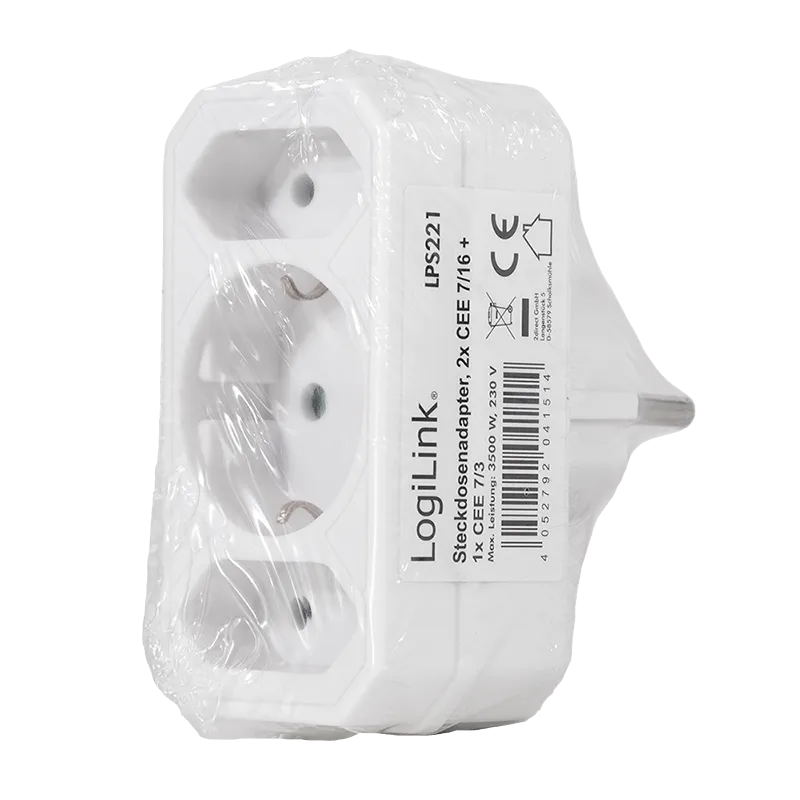 Logilink šuko adapter - lopov  2x CEE 7/16 + 1x CEE 7/3 Slika 5