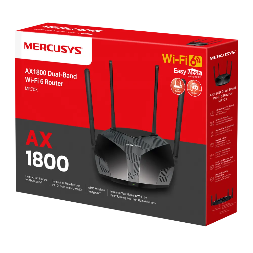 Mercusys MR70X, AX1800 Dual-Band WiFi 6 Router Slika 5
