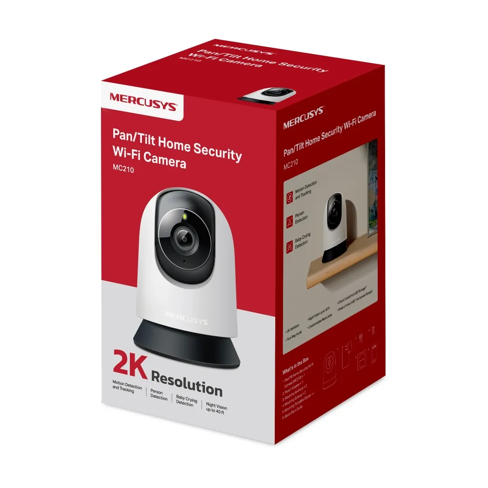 Mercusys MC210 V1.0 Pan/Tilt Home Security Wi-Fi 2K Camera Slika 4