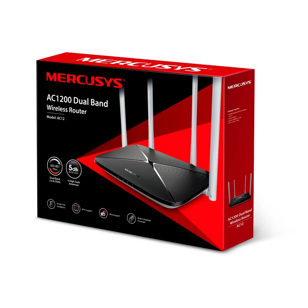 Mercusys AC12 V3.0, 4 x 5dbi, WiFi5 AC1200 Dual Band Wireless Router Slika 5
