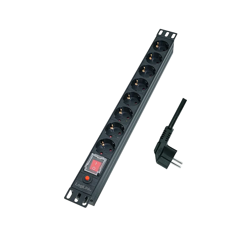 Logilink PDU 8 x šuko, prenaponska zaštita, prekidač, 1.8m Slika 2
