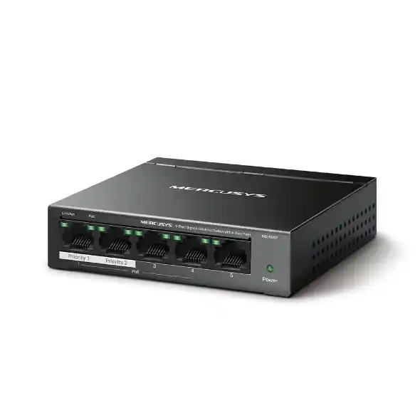 Svič 10/100/1000 5-port Mercusys MS105GP/4-Port PoE+- Slika 3