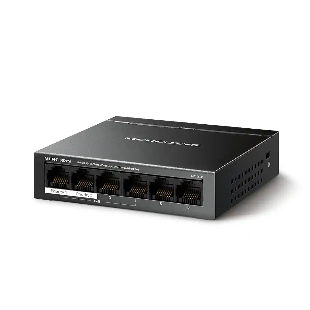 Svič 10/100 6-port Mercusys MS106LP/4-Port PoE+ Slika 2