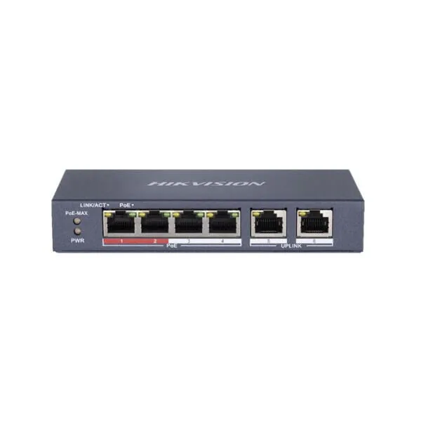 Poe Switch HikVision DS-3E0106P-E/M 4-portni Slika 1