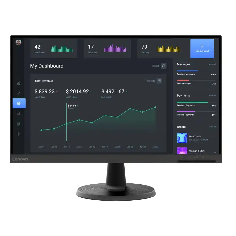 Monitor 23.8 Lenovo D24-40 1920x1080/Full HD/VA/75Hz/4ms/VGA/HDMI 67A2KAC6EU Slika 1