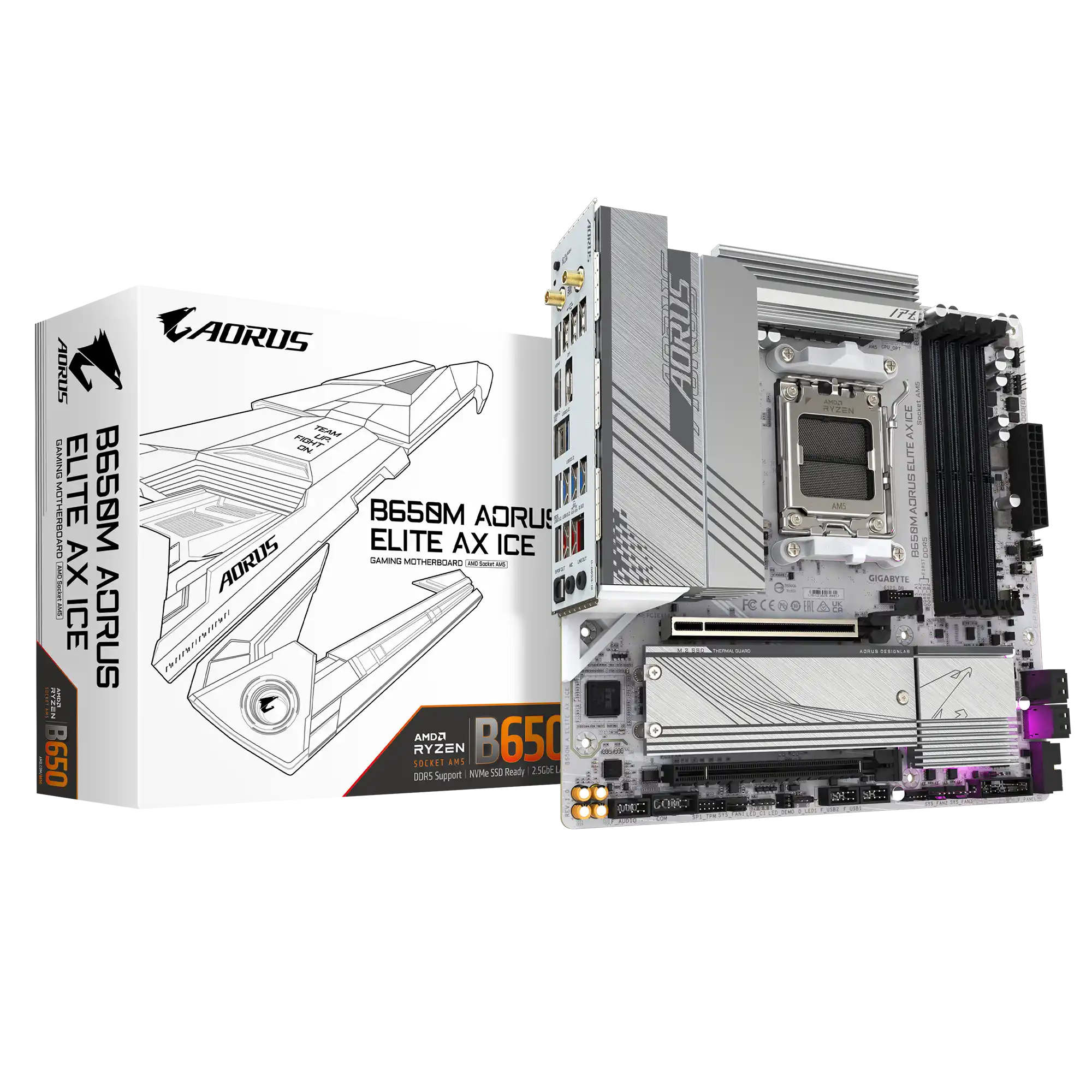 Matična ploča AM5 Gigabyte B650M AORUS ELITE AX ICE - Image 1