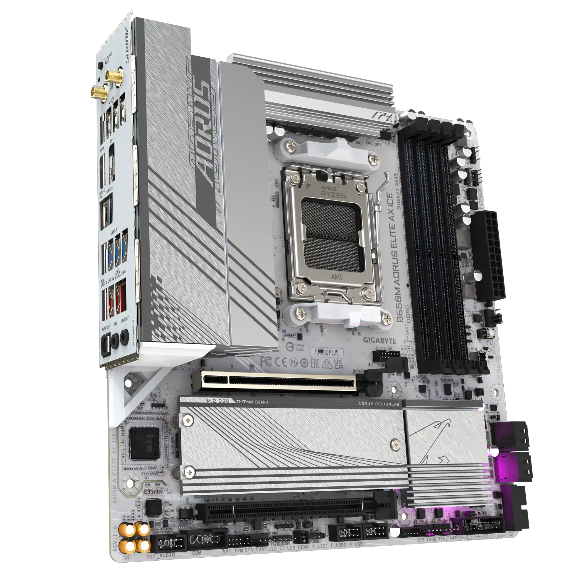 Matična ploča AM5 Gigabyte B650M AORUS ELITE AX ICE - Image 3