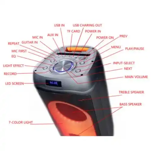 Karaoke zvučnik Microlab PT802W/BT/TWS/USB/microSD/2xMic 200W Slika 4