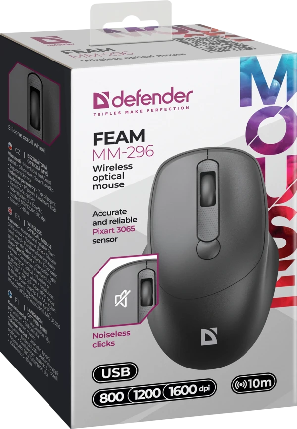 Bežični miš Defender Feam MM-296 crni Slika 2