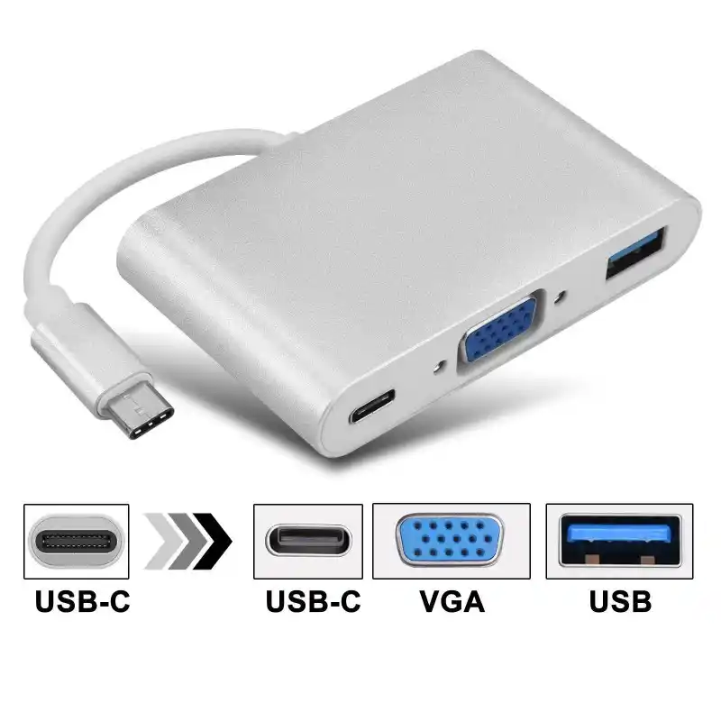 Adapter konverter USB 3.1 Tip C-USB 3.0/VGA/USB Tip C PD Kettz UVA-23 Slika 2