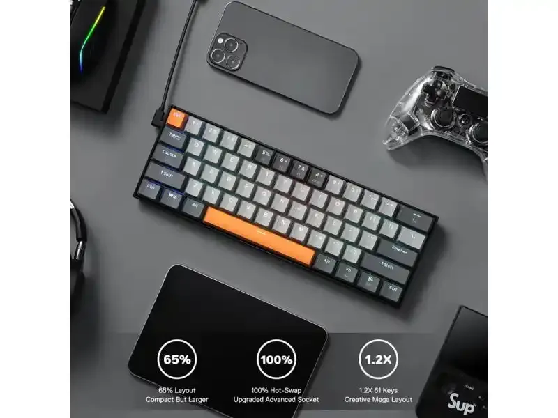 Tastatura Redragon Caraxes Wired USB-C,RGB, mehanička, crveni svičevi Slika 3