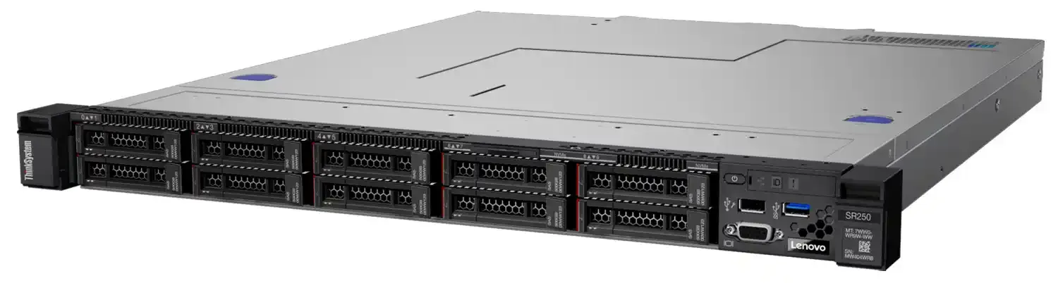 Server Lenovo ThinkSystem SR250 Xeon E-2224 4C/UDIMM 32GB/SSD 480GB/3.5x4/XClarity Enterpris/300w + - Image 1