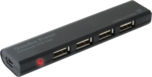 USB Hub 4 port Defender 2.0 Black Quadro Promt Slika 1