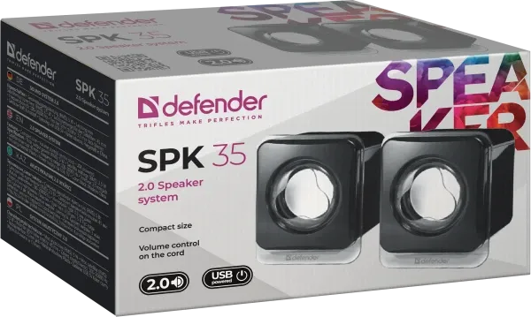 Zvučnici 2.0 USB Defender SPK-35, crni Slika 3