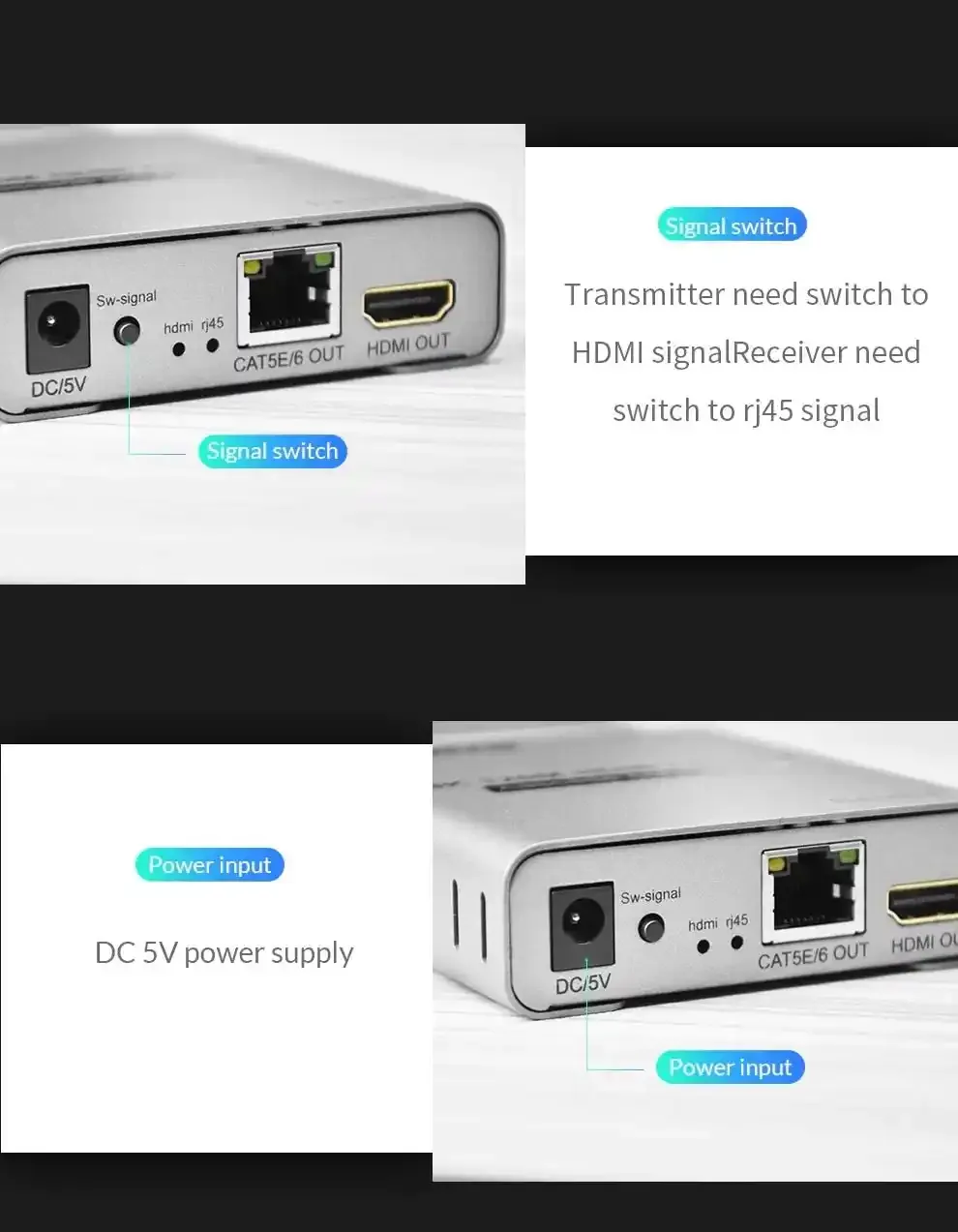 Extender HDMI-UTP do 120m HDEX-120 4K Velteh - Image 2