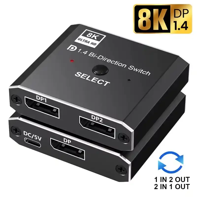 Displayport V1.4 Switch 2/1 KT-DP201 Kettz Slika 1